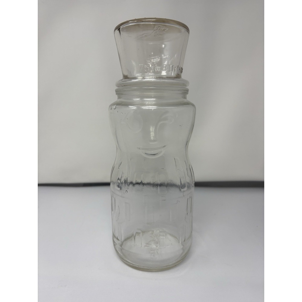 Vintage‎ 1991 Mr Peanut Planters Clear Glass Jar With Lid Canister Anniversary